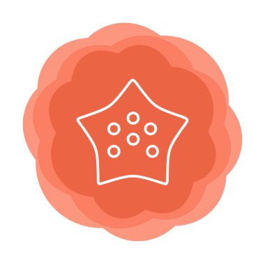 denizyıldızı düz ikon vektör çizimi 