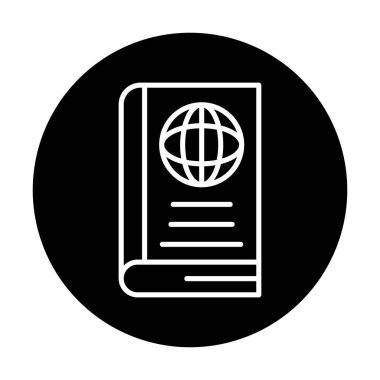 Basit Dünya Kitabı simgesi, vektör illüstrasyonu