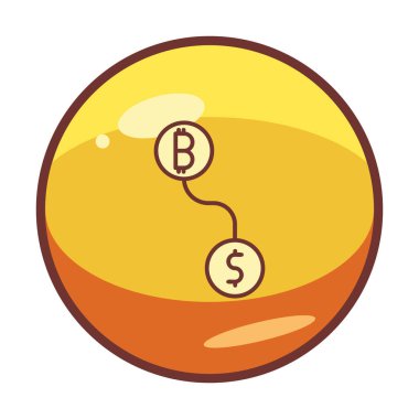 Bitcoin kripto döviz vektör çizimi 