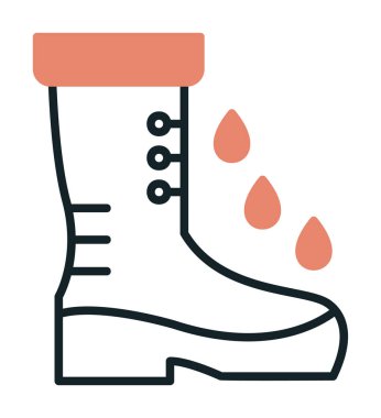 Basit Rainboot simgesi, vektör illüstrasyonu