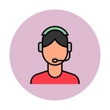 Vektör olarak Müşteri Hizmetleri Ajanı simgesi. logotype