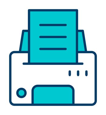 Yazıcı simgesi vektör illüstrasyonu