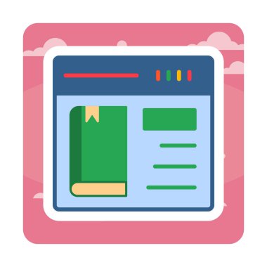 Basit Çevrimiçi Kitap satın alma simgesi, vektör illüstrasyonu