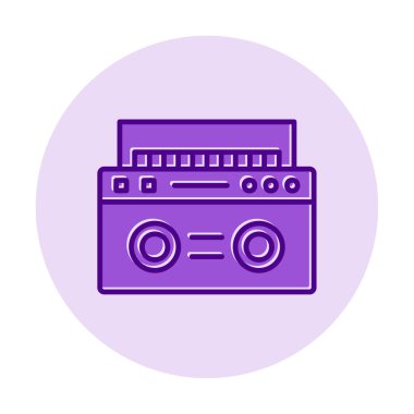 Boombox düz simgesi, vektör illüstrasyonu