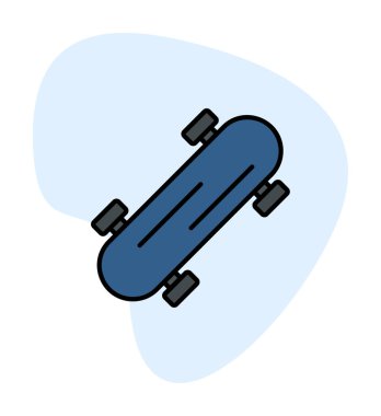 Basit kaykay simgesi, vektör illüstrasyonu