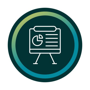 Sunum tahtası simgesi, vektör illüstrasyonu   