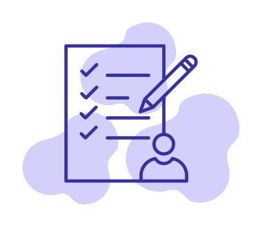 Kontrol listesi düz simgesi, vektör illüstrasyonu 