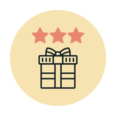 hediye ve Gözden Geçir vektör düz renk simgesi