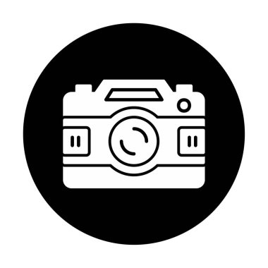 Basit düz kamera ikonu vektör illüstrasyonu