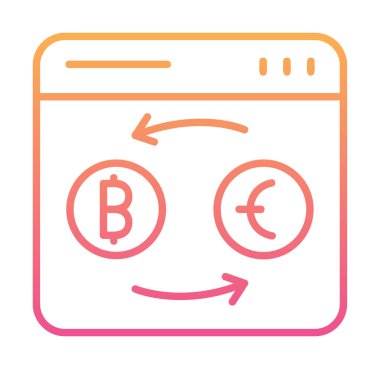 döviz kuru web sitesi vektör simgesi