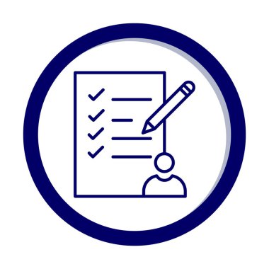 Kontrol listesi düz simgesi, vektör illüstrasyonu 