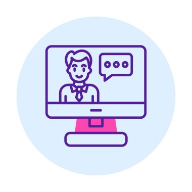 Basit Çevrimiçi Sınıf simgesi, vektör illüstrasyonu