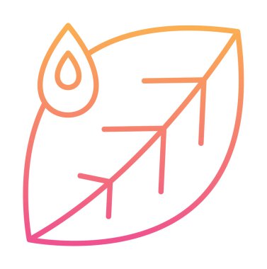 Su damlası ve yaprak simgesinin vektör çizimi