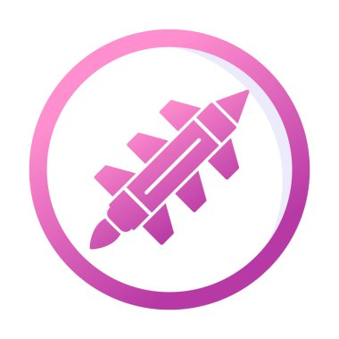 düz füze ikonu vektör çizimi