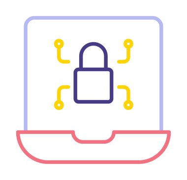 Basit düz Ransomware bilgisayar simgesi tasarımı