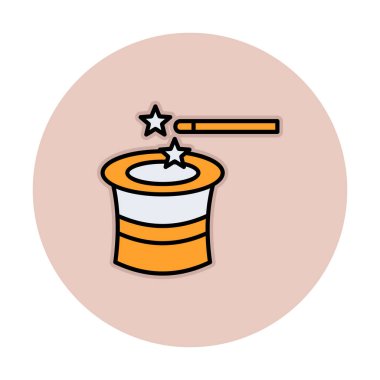 Basit Sihirli Şapka simgesi, vektör illüstrasyonu