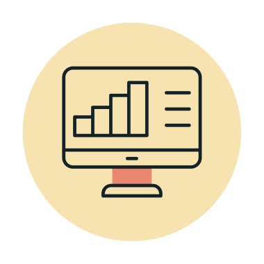 Basit Bilgisayar İzleme Veri Analizi simgesi, vektör illüstrasyonu