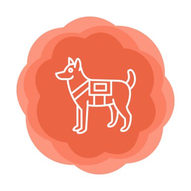 Askeri Köpek simgesi vektör illüstrasyonu