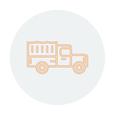 Askeri Kamyon ikonu vektör illüstrasyonu