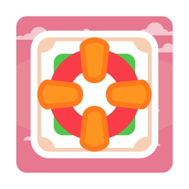 Bir cankurtaran simgesinin vektör illüstrasyonu