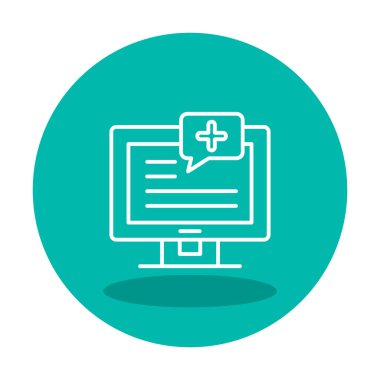 Basit Tıbbi Bildirim simgesi, vektör illüstrasyonu