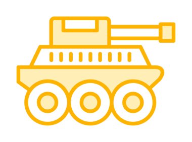  Basit bir askeri tank vektör simgesi 