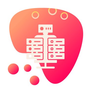 Ağ sunucu simgesinin vektör illüstrasyon tasarımı