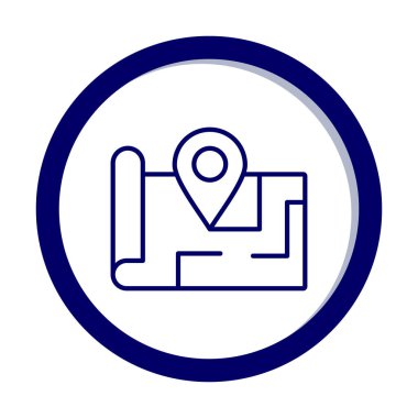 Konum iğnesi, vektör illüstrasyonlu harita simgesi