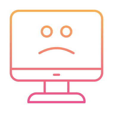 Bilgisayar simgesi üzerindeki mavi ekran, hata sembolü, illüstrasyon tasarımı, vektör grafiği 