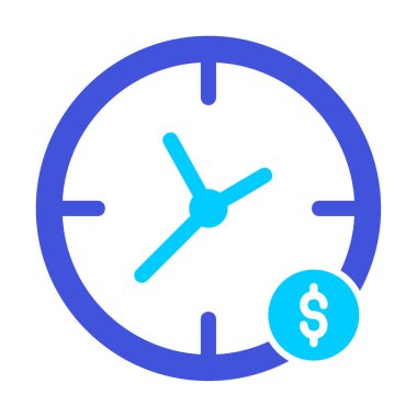 Zaman Para saat simgesi vektör illüstrasyonudur