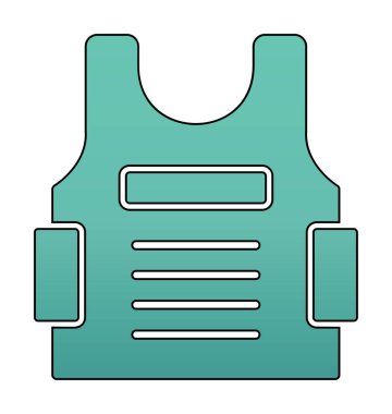 Kurşun geçirmez yelek ağ simgesi, vektör illüstrasyonu