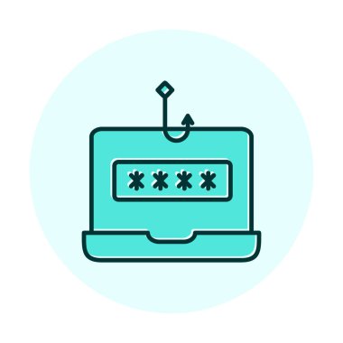 E- posta phishing satır simgesi. Mobil konsept ve web tasarımı için posta dolandırıcılığı stili işareti. Sembol, logo çizimi. Vektör grafikleri