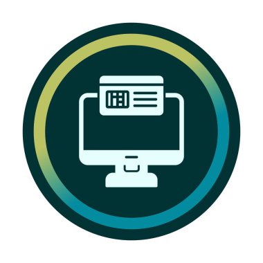 Basit Çevrimiçi Ödeme simgesi, vektör illüstrasyonu