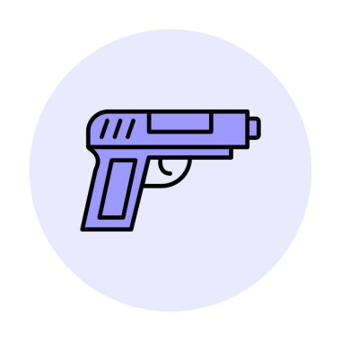 askeri tabanca ikonu vektör illüstrasyonu 