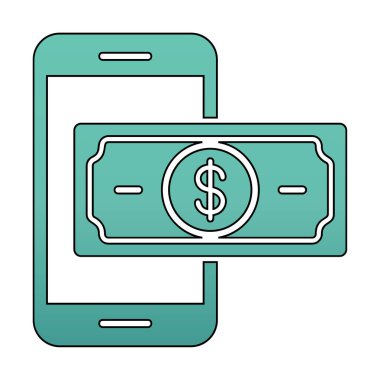 Basit Çevrimiçi Ödeme simgesi, vektör illüstrasyonu