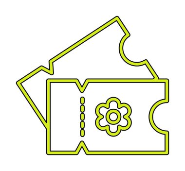 bilet simgesi, vektör illüstrasyonu basit tasarım