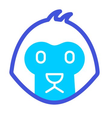 Basit maymun yüzü resimlemesi  