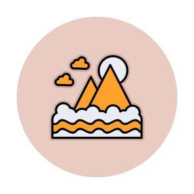 Fuji Dağı simgesi, veteriner illüstrasyonu 