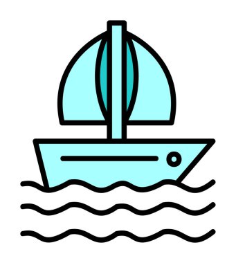 düz yelkenli işareti vektör illüstrasyonu 