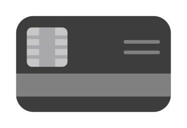 Kredi kartı simgesi, vektör illüstrasyonu basit tasarım