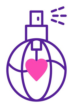 Kalp şekli simgesi olan parfüm şişesi 