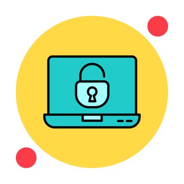 Basit düz dizüstü bilgisayar Aygıtı Kilitli olmayan simge 