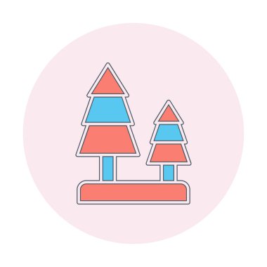 Orman ikonu vektör illüstrasyonu 