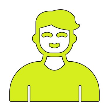 Saç stili vektör çizimi olan genç erkek avatar. 