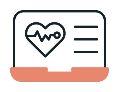 Kalp atışı simgesi, vektör illüstrasyonu, sağlık bilgileri 