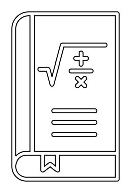 Matematik kitabı. Web simgesi basit illüstrasyon                         