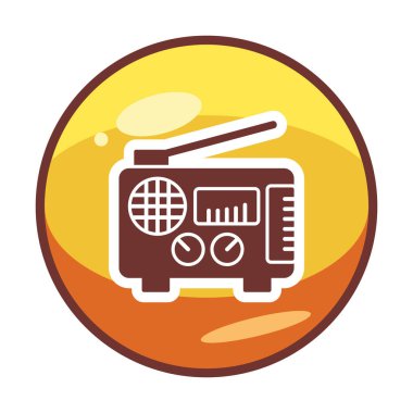 Düz radyo ikonu. özet çizimi  