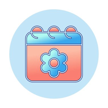 Sakura tarih simgesi, vektör çizimi 