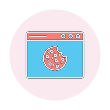 Basit Web Kurabiyeleri simgesi, vektör illüstrasyonu