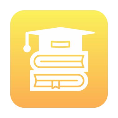 mezuniyet şapkası ve kitap simgesi, vektör illüstrasyon tasarımı, eğitim 